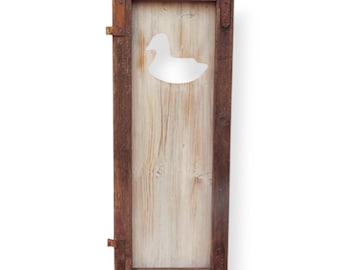 Moldura de janela antiga de madeira - Quadro de parede - Decoração de parede - Estilo rústico - Motivo de pato