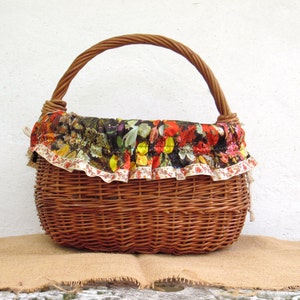 Cesta de mimbre vintage - Cesta de la compra