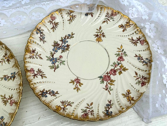 Set of 2 Vintage Sarreguemines Coasters - Louis XV - French