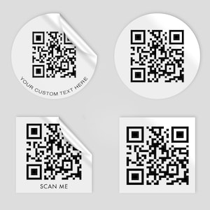 50 Custom QR code stickers, QR code package brand name stickers, Custom text stickers, Business stickers logo, QR code labels