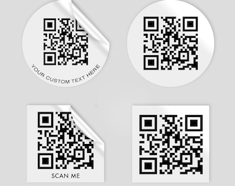 Naklejki z kodem QR na zamówienie, naklejki z nazwą marki w pakiecie z kodem QR, naklejki z niestandardowym tekstem, naklejki z logo firmowym, etykiety z kodem QR
