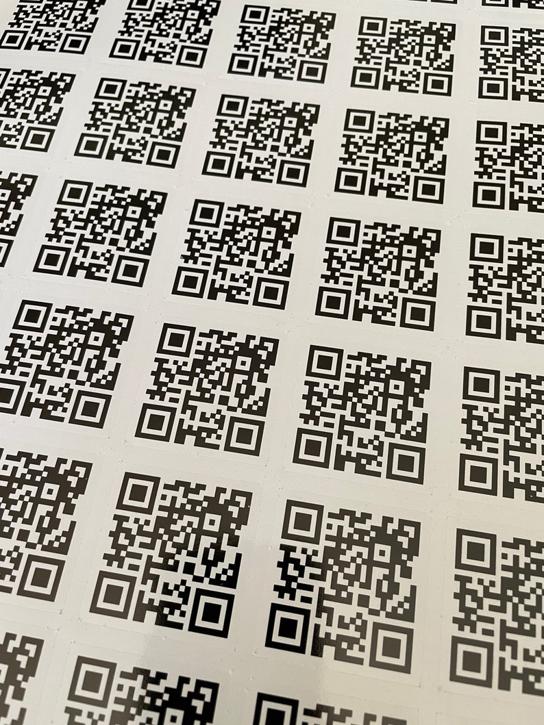 50 Custom QR Code Stickers, QR Code Package Brand Name Stickers, Custom