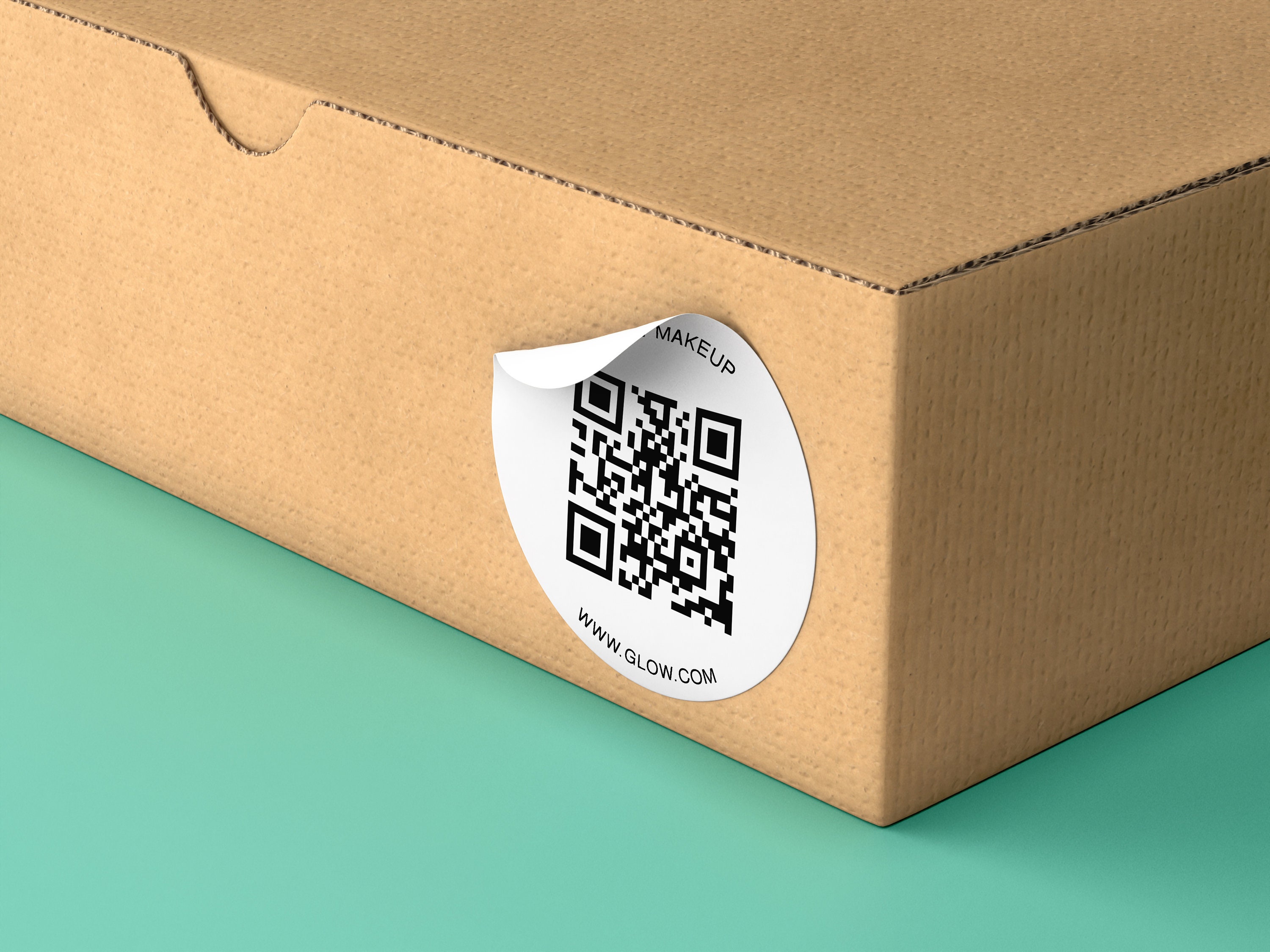 50 Custom QR Code Stickers, QR Code Package Brand Name Stickers, Custom