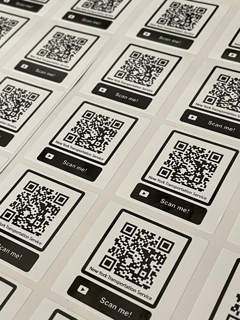 50 Custom QR Code Stickers, QR Code Package Brand Name Stickers, Custom