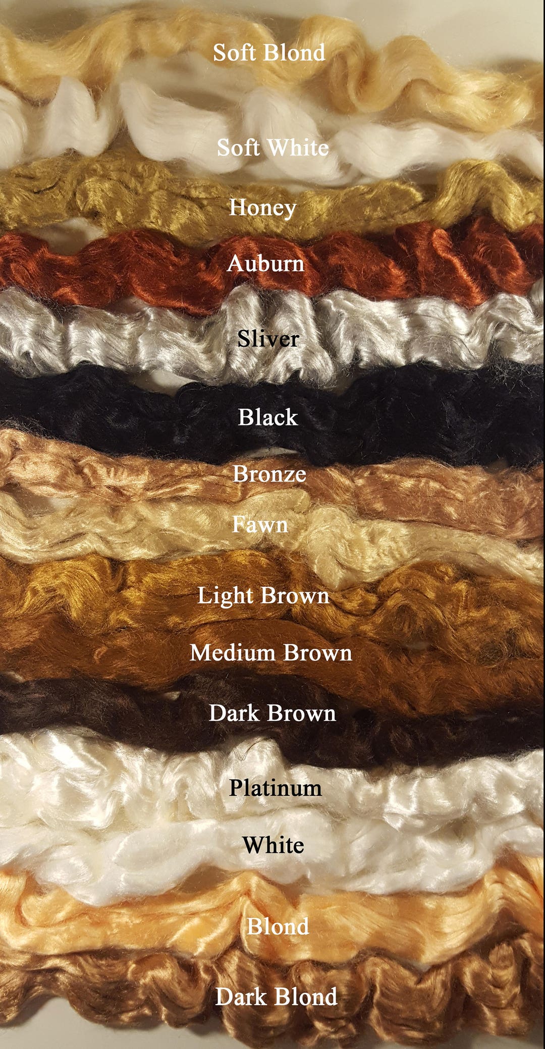 Clover Clamp Capelli Per Bambola In Viscosa, Colore Argento, Texture Ondulata (Wavy Locks), Chiusura Totale Capelli Per Bambola Viscosa - Foto 6