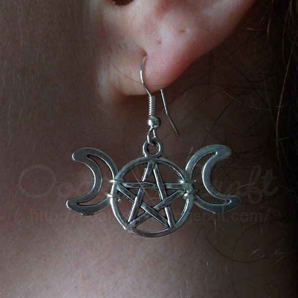 Pagan earrings "Triple Moon"