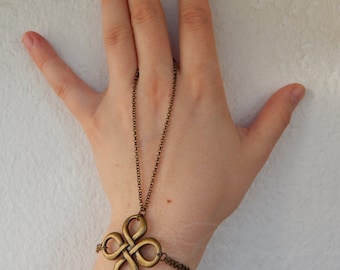 Pulsera esclava con nudo celta &quot;Clover&quot; en color bronce - Estilo Celta/Pagano/Fae/Fantasía/Gótico