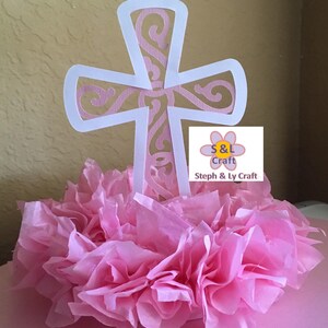First Communion Cross centerpiece