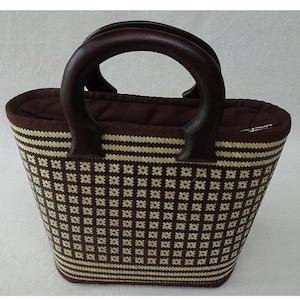 Handmade Bamboo Handbag Flower Patterns woven bag, Bamboo woven handbag, Eco-friendly purse, Handcrafted bamboo bag,Natural bamboo tote