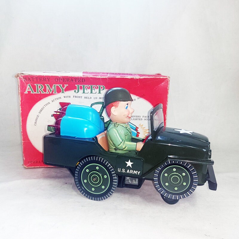 Japan Tin Toy Jeep - Etsy Japan Tin Toy Jeep - Etsy