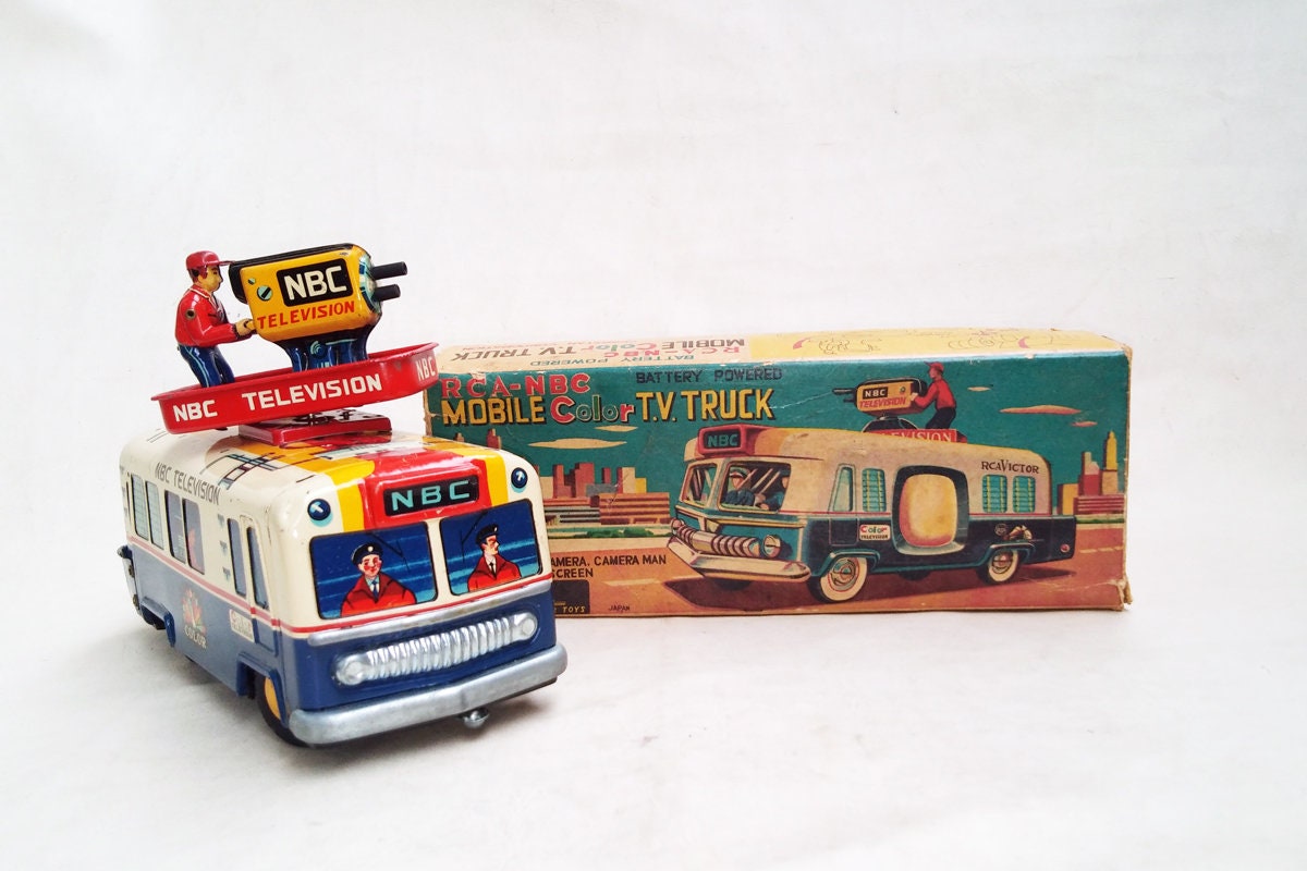Rare Vintage Tin Toy RCA-NBC Mobile Color T.v.truck Cragstan Japan