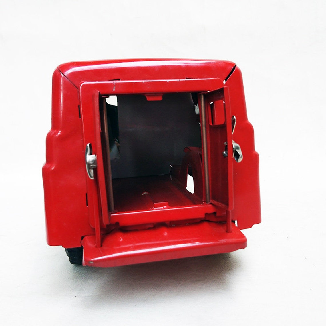 Vintage Tin Toy Mail Truck Marusan Bulldog Ford Japan Friction Powered