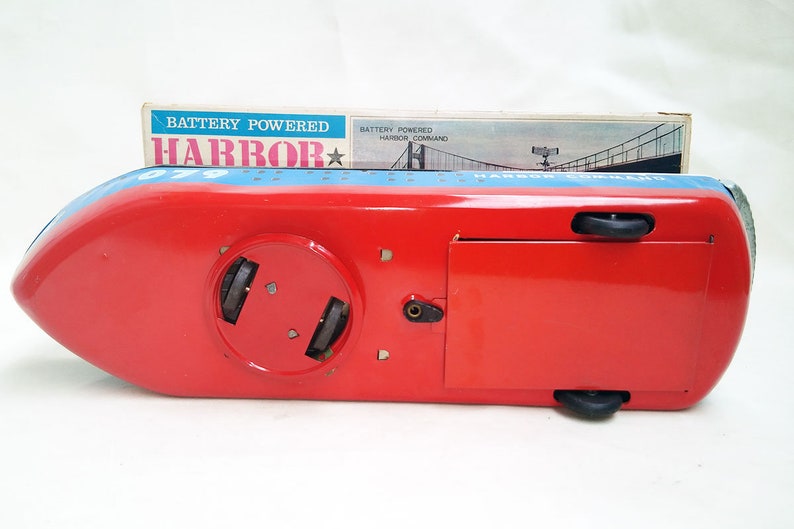 Rare Vintage tin toy Harbor Command Battery Operated Etsy