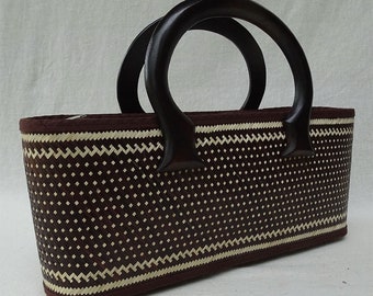 Handwoven Smoked Bamboo Bag: Eco-Friendly Woven Tote