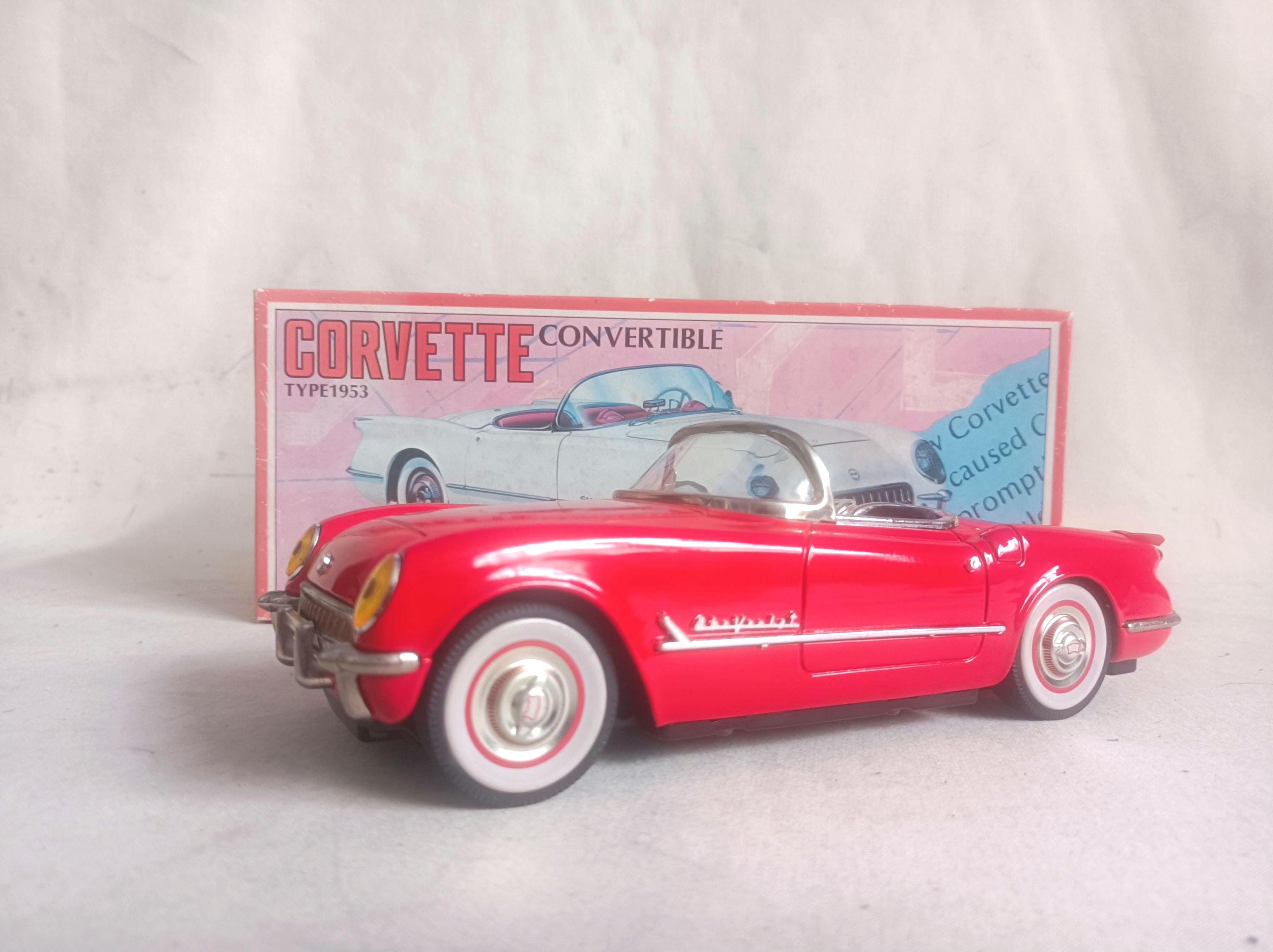 Nos Vintage Tin Car Corvette Convertible Type 1953 Fifties Japan