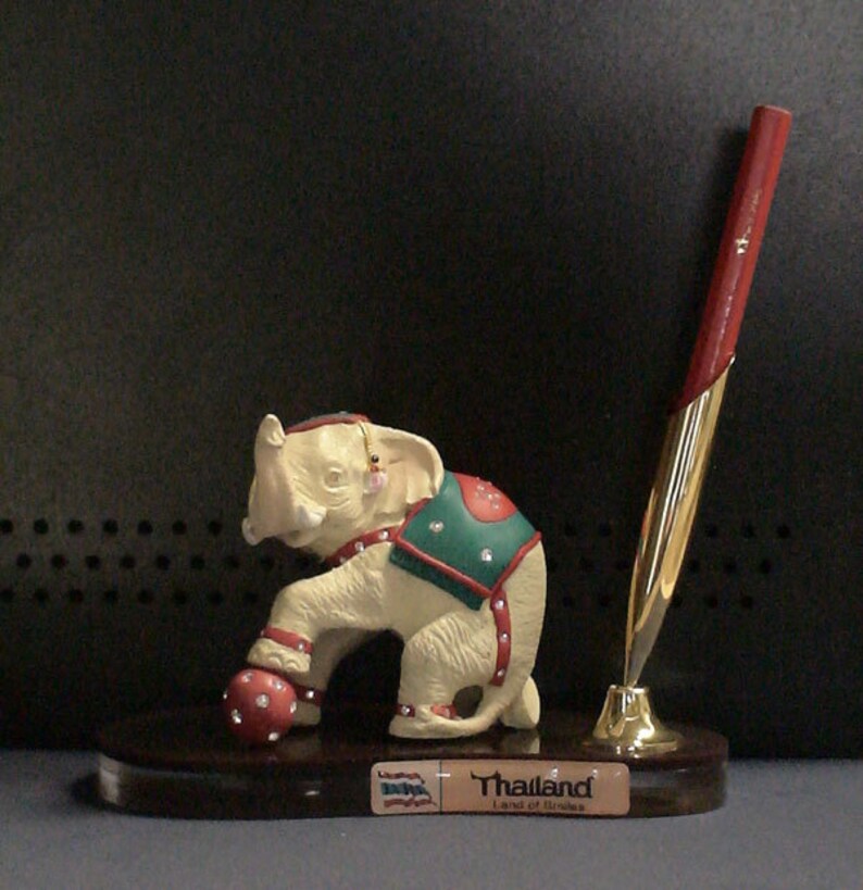 Elephant Pen Holder With Crystal Etsy