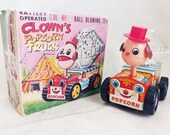 Nos vintage tin toy Clown 39 s Popcorn Truck Battery Operated TPS Japan