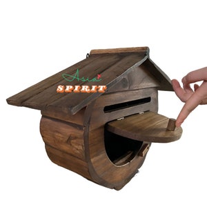 Handicraft Thai Barn House Teak Wood Post Mailbox wooden mailbox post, wood mailbox, wood mailbox ideas, wood mailbox post