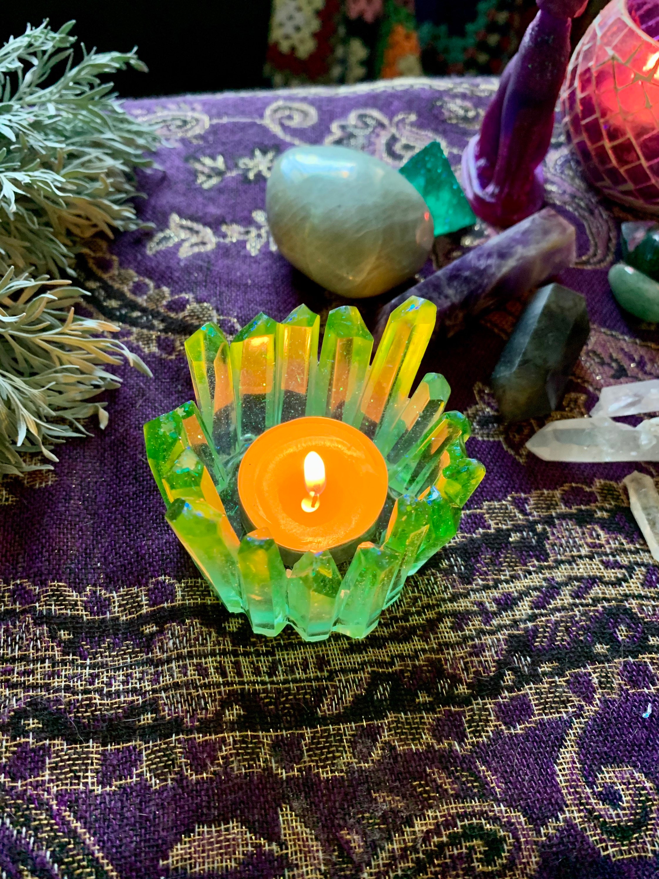 Crystal Resin Tealight Holder Etsy Australia