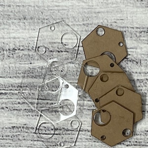 Clear Acrylic Hexagon Floss Drops, Thread Drop, Floss Holder