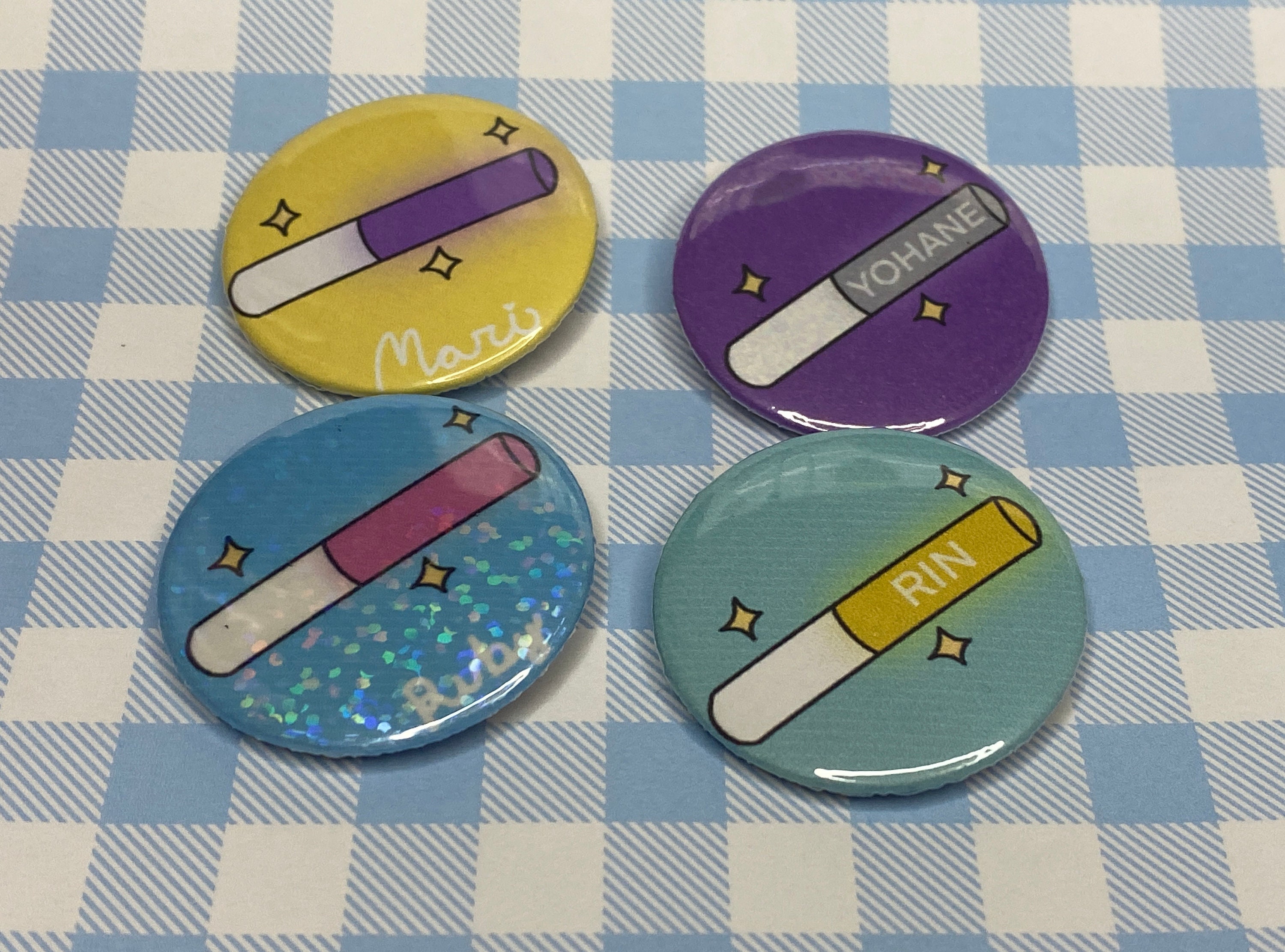 Custom Idol Penlight Buttons Love Live Aikatsu Idolmster Etsy UK