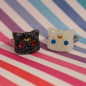 Luna & Artemis Rings - Sailor Moon Kawaii Fandom Jewelry
