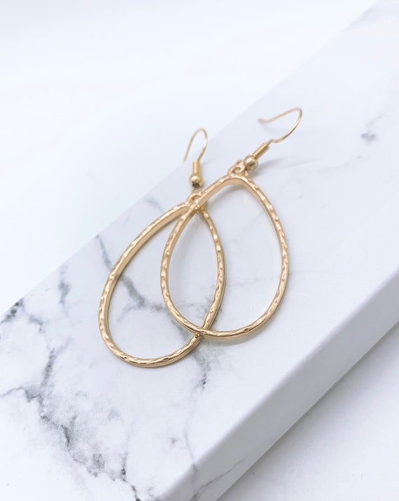 Teardrop Hoop: Hamilton Gold Earring