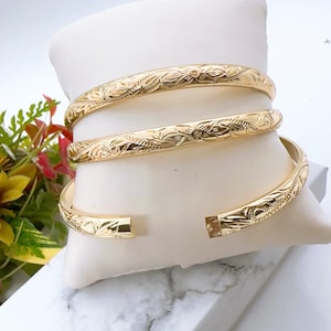 5MM Hawaiian Style Hamilton Gold Hinge Bangle