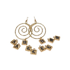 Old English Letter Charms Piko Earring