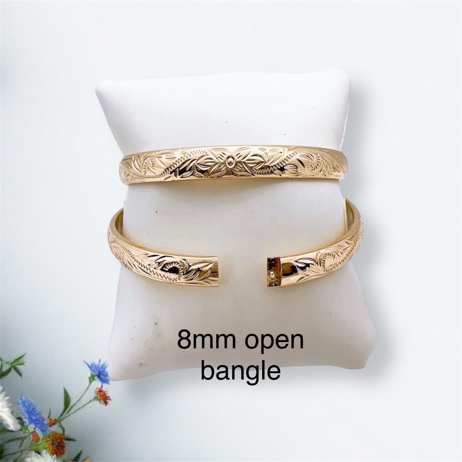 8MM Hawaiian Style Hamilton Gold Hinge Bangle - Etsy