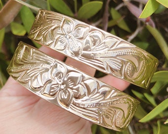 15MM Hawaiian Hamilton Gold Bangle (15mm)