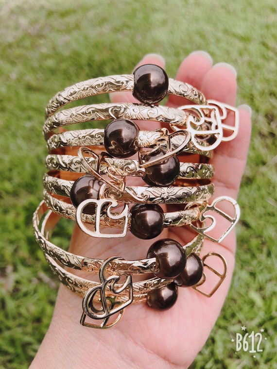 5mm Hawaiian Floating Brown Pearl Hamilton Gold Bangle (5mm) With