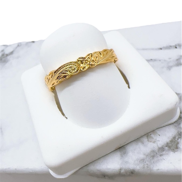3mm  Hawaiian Hamilton Gold Ring