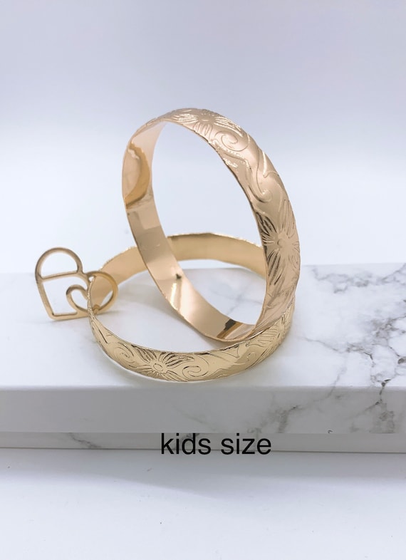 Size 6.75 10MM Hawaiian Hamilton Gold Bangle With Charm Etsy