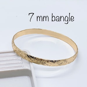 7MM Hawaiian Hamilton Gold Bangle
