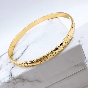 5MM Hawaiian Hamilton Gold Bangle