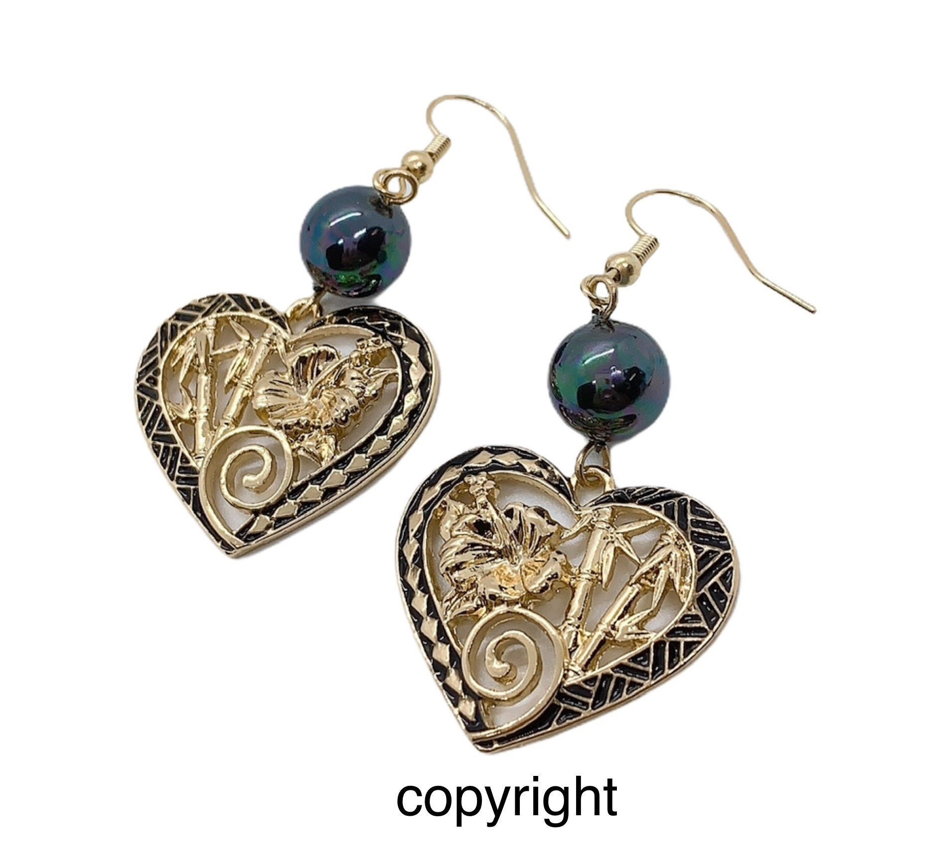 ピアス [PRIMAUTE] Shell Heart Earring メタル ハート ピアス イヤリング Metal Heart Pierce Earring