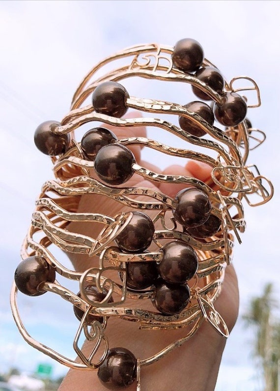 METAL BEAD BRACELET THIN CHOCOLATE BROWN W/SILVER METAL BEAD BRACELET THIN CHOCOLATE BROWN W/SILVER