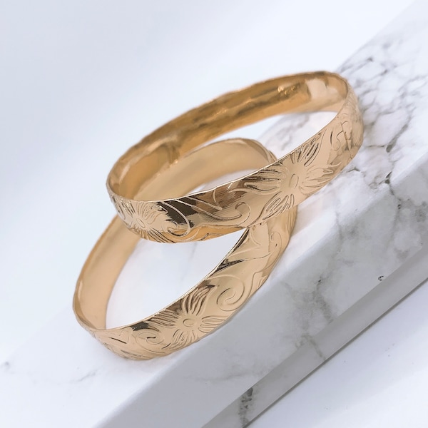 10MM Hawaiian Hamilton Gold Bangle