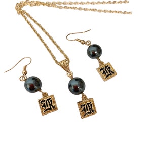 Old English Letter Charms Earring  (1cm x 1cm)