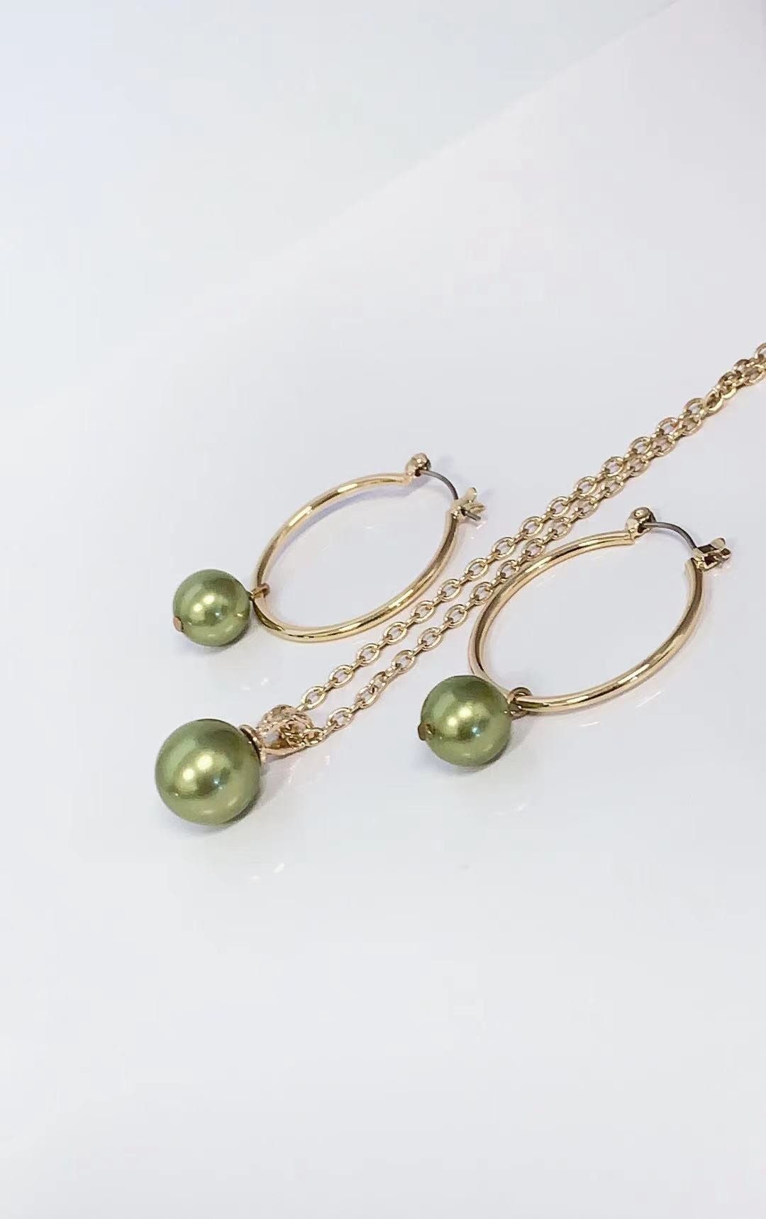 Pistachio pearl hotsell earrings