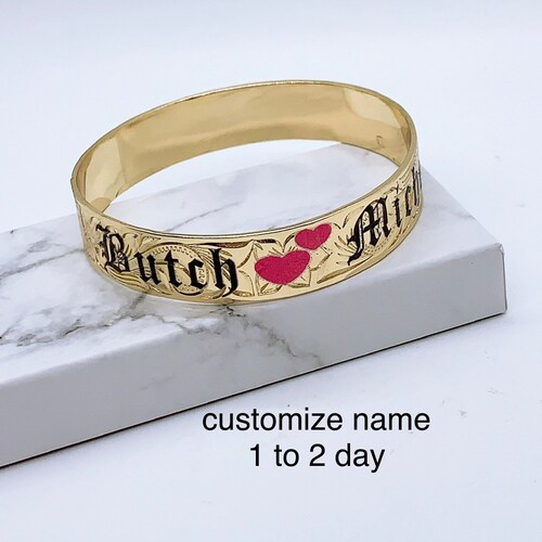 5mm Hawaiian Jewelry Bangle Customize Your Name Etsy