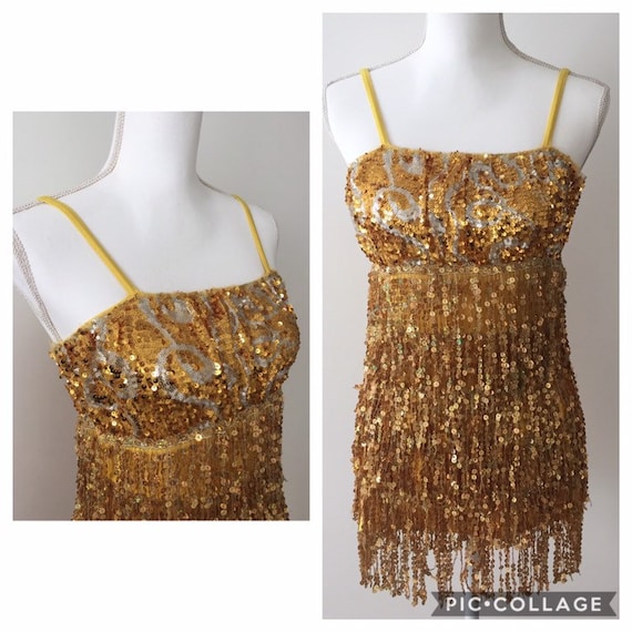 Vintage 1980’s Gold Sequin Leotard // Dancers Dres