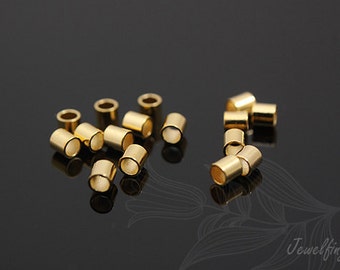 B489- 20Gram- Luster Gold plated -Clamp-2x2mm Crimp Tubes