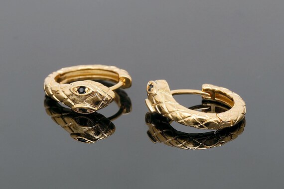 Nuovo stile orecchino a bottone a forma di serpente placcato oro 18k micro-inser