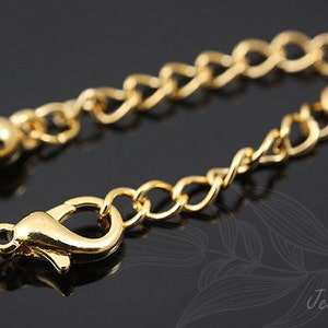 B218-100set-gold Plated-lobster Claw Clasps With Extender Chain 55mm ...