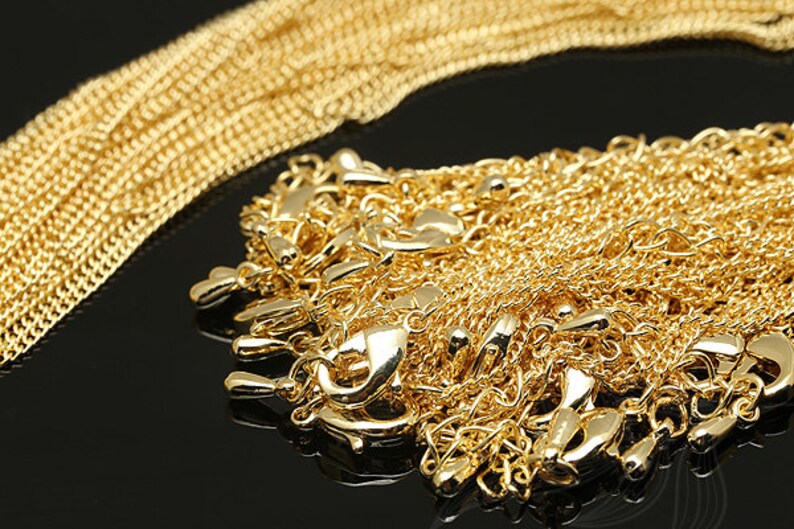 B1651/ 20/ 200 Ea 135S Chain / Gold Plated425cm Readymade Necklace