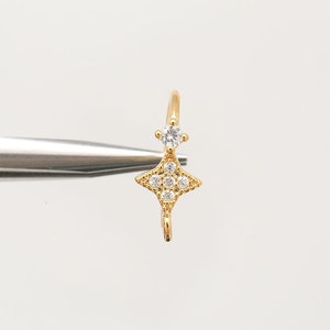 CH6095-10pairs-Gold Plated-146mm CZ Earrings Wedding Bridal Earrings-Nickel Free image 3