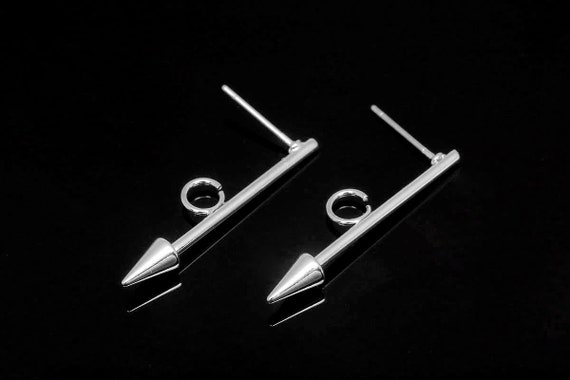 H1427-1pair/10pairs-rhodium Plated-29mm Arrow Earrings