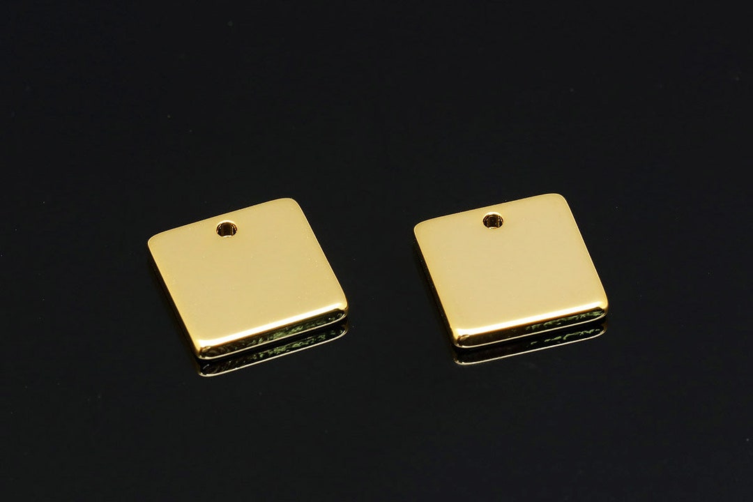 S134160pcsgold Plated stamping Blanks Charm tiny Metal Pendant11mm